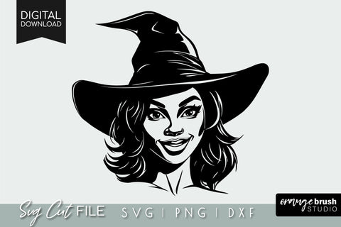 Black Witch Face, Black Woman SVG File for Cricut SVG OrangeBrushStudio 