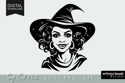 Black Witch SVG, Black Woman SVG File for Cricut SVG OrangeBrushStudio 