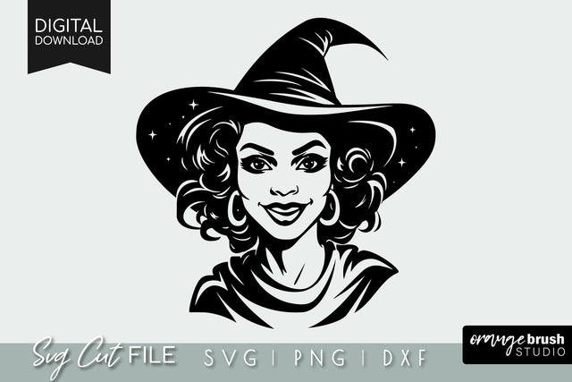 Black Witch SVG, Black Woman SVG File for Cricut SVG OrangeBrushStudio 