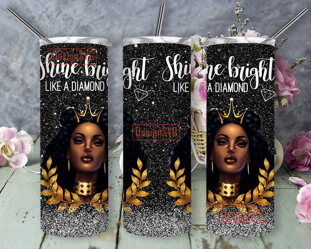 Black Woman 2 File Png,Pink Leopard Tumbler Png, African American 20 Oz Skinny Tumbler, Black Girl Magic Sublimation Png Sublimation DesignSVG 