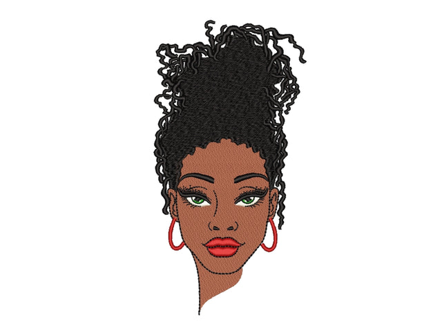 Black Woman Embroidery Design, African American Woman Embroidery File, 3 sizes Embroidery/Applique DESIGNS Nino Nadaraia 