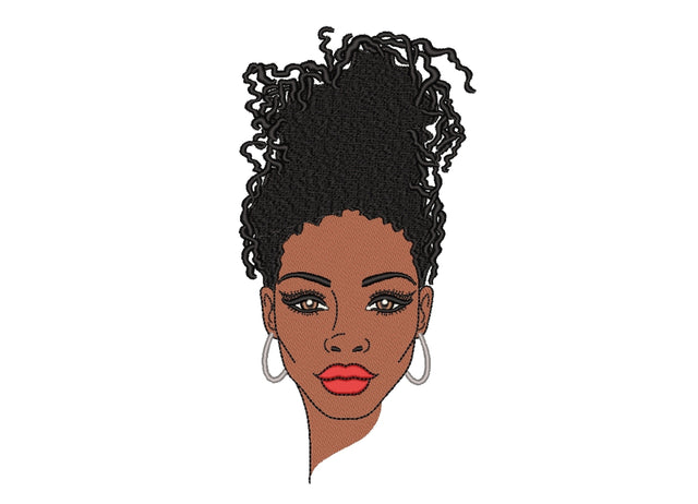 Black Woman Embroidery Design, African American Woman Embroidery File, 3 sizes Embroidery/Applique DESIGNS Nino Nadaraia 