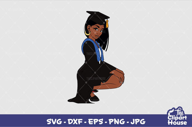 Black Woman Graduation 2 SVG The Clipart House 