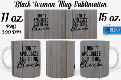 Black Woman Mug Sublimation | Coffee 11 Oz | 15 Oz Mug Sublimation Sublimation Fly Design 