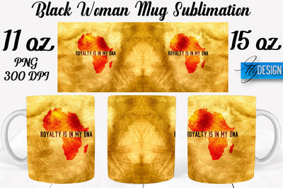 Black Woman Mug Sublimation | Coffee 11 Oz | 15 Oz Mug Sublimation Sublimation Fly Design 
