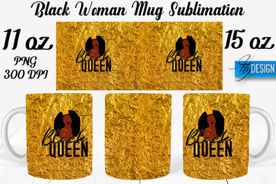 Black Woman Mug Sublimation | Coffee 11 Oz | 15 Oz Mug Sublimation Sublimation Fly Design 