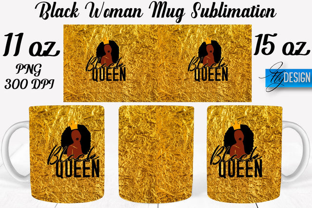 Black Woman Mug Sublimation | Coffee 11 Oz | 15 Oz Mug Sublimation Sublimation Fly Design 