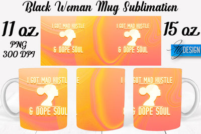 Black Woman Mug Sublimation | Coffee 11 Oz | 15 Oz Mug Sublimation Sublimation Fly Design 