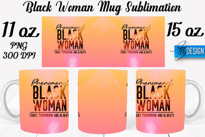 Black Woman Mug Sublimation | Coffee 11 Oz | 15 Oz Mug Sublimation Sublimation Fly Design 