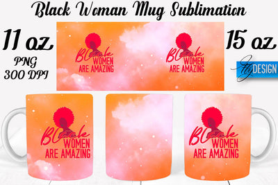 Black Woman Mug Sublimation | Coffee 11 Oz | 15 Oz Mug Sublimation Sublimation Fly Design 