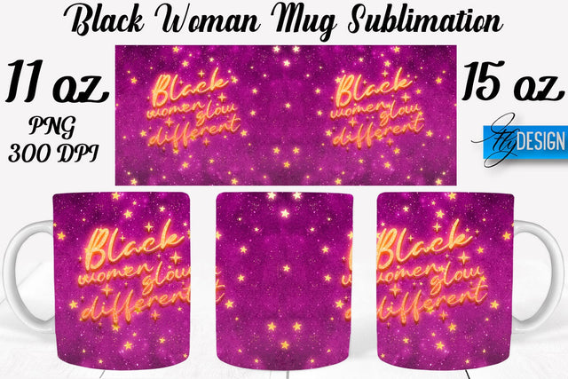 Black Woman Mug Sublimation | Coffee 11 Oz | 15 Oz Mug Sublimation Sublimation Fly Design 