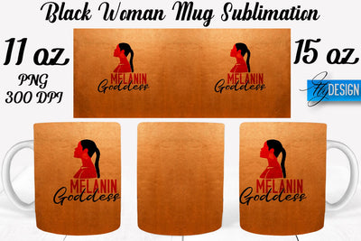 Black Woman Mug Sublimation | Coffee 11 Oz | 15 Oz Mug Sublimation Sublimation Fly Design 