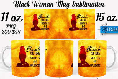 Black Woman Mug Sublimation | Coffee 11 Oz | 15 Oz Mug Sublimation Sublimation Fly Design 