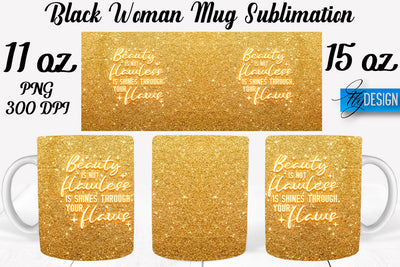 Black Woman Mug Sublimation | Coffee 11 Oz | 15 Oz Mug Sublimation Sublimation Fly Design 