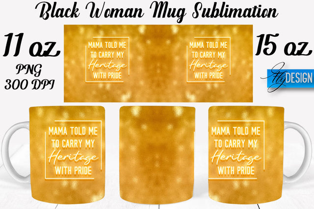 Black Woman Mug Sublimation | Coffee 11 Oz | 15 Oz Mug Sublimation Sublimation Fly Design 