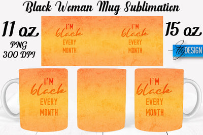 Black Woman Mug Sublimation | Coffee 11 Oz | 15 Oz Mug Sublimation Sublimation Fly Design 