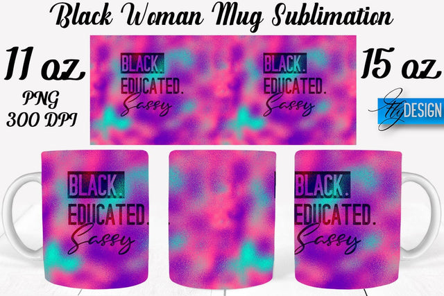 Black Woman Mug Sublimation | Coffee 11 Oz | 15 Oz Mug Sublimation Sublimation Fly Design 