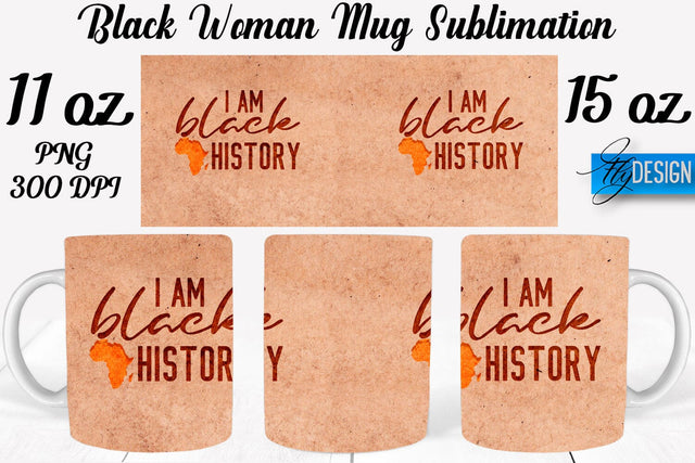 Black Woman Mug Sublimation | Coffee 11 Oz | 15 Oz Mug Sublimation Sublimation Fly Design 