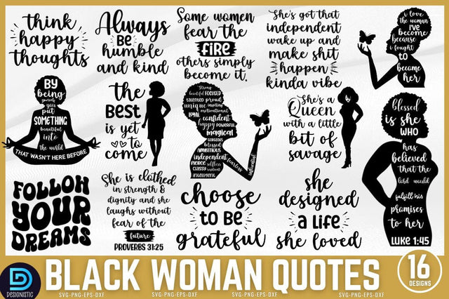 Black Woman Queen SVG Bundle SVG DESIGNISTIC 