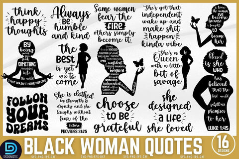 Black Woman Queen SVG Bundle SVG DESIGNISTIC 