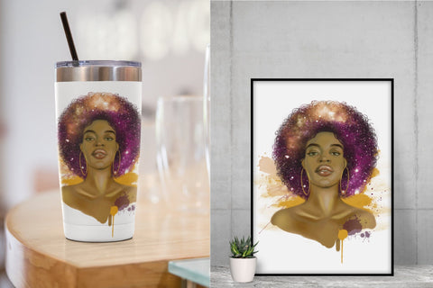 Black Woman Sublimation Design | Black Girl Magic PNG SVG OrangeBrushStudio 