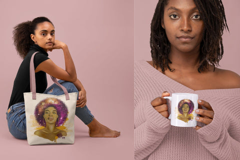 Black Woman Sublimation Design | Black Girl Magic PNG SVG OrangeBrushStudio 