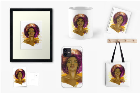 Black Woman Sublimation Design | Black Girl Magic PNG SVG OrangeBrushStudio 
