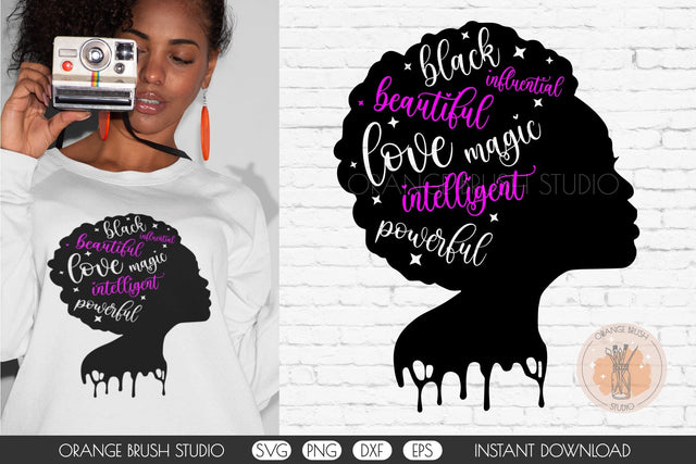 Black Woman SVG African American Silhouette SVG SVG OrangeBrushStudio 
