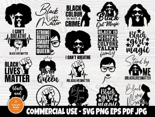Black Woman SVG Bundle, Black girl Magic Svg Files SVG TonisArtStudio 