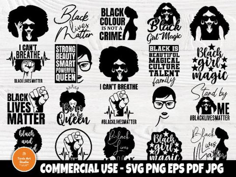 Black Woman SVG Bundle, Black girl Magic Svg Files SVG TonisArtStudio 