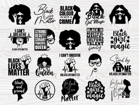 Black Woman SVG Bundle, Black girl Magic Svg Files - So Fontsy