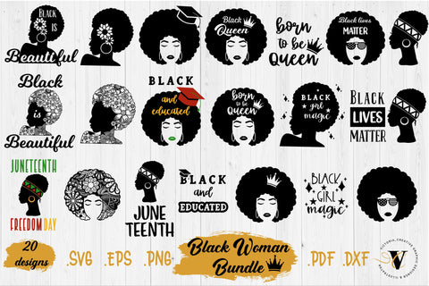 Black woman SVG bundle, Black women quotes bundle, SVG Juneteenth SVG Victoria.Creative 