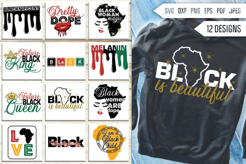 Black Woman Svg Bundle. BLM. African Melanin Svg. Afro Queen Svg. Black Pride Svg. Black Queen Svg. African American png dxf eps SVG Mint And Beer Creations 