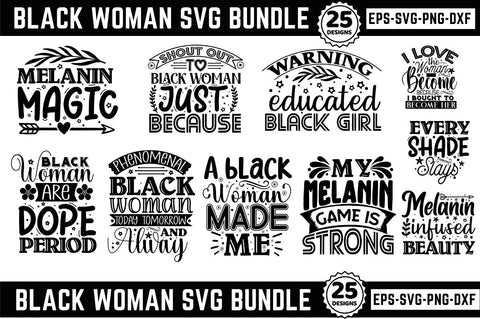 Black Woman SVG Bundle SVG DESIGNISTIC 