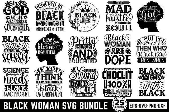 Black Woman SVG Bundle SVG DESIGNISTIC 
