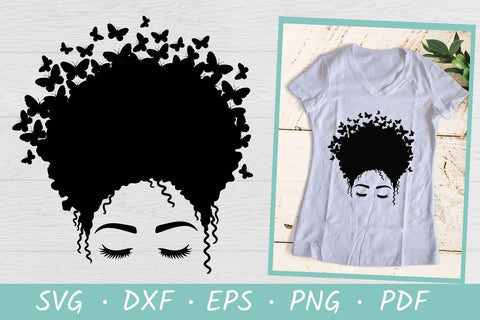Black Woman SVG | Butterfly SVG | Afro Woman SVG SVG Irina Ostapenko 