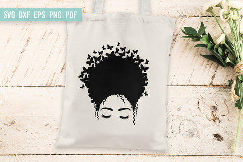 Black Woman SVG | Butterfly SVG | Afro Woman SVG SVG Irina Ostapenko 