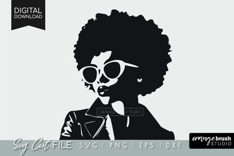 Black Woman SVG With Sunglasses | African American SVG SVG OrangeBrushStudio 