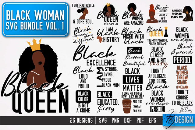Black Woman SVG | Women Power SVG | Beauty SVG Design v.1 SVG Fly Design 