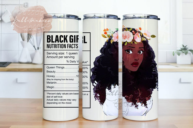 Black Woman Tumbler Wrap PNG File, Afro Girl Boss PNG Skinny Tumbler Sublimation Design, Black Girl Magic Tumblers Template PNG Sublimation Rabbitmakies 