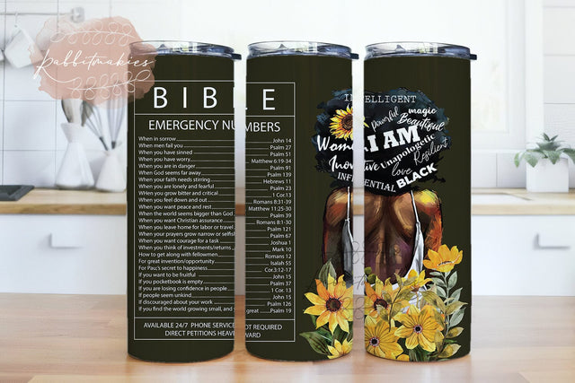 Black Woman Tumbler Wrap PNG File, Afro Girl Boss PNG Skinny Tumbler Sublimation Design, Black Girl Magic Tumblers Template PNG Sublimation Rabbitmakies 