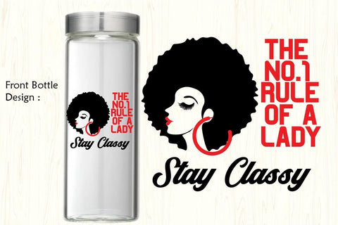 Black woman Water tracker, black girl Water tracker svg,black lady water tracker SVG Paper Switch 