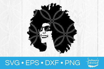 Black Woman with Afro Hair SVG SavanasDesign 