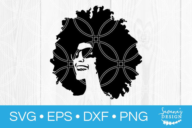 Black Woman with Afro Hair SVG SavanasDesign 