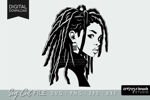 Black Woman With Locks SVG File For Cricut Melanin SVG SVG OrangeBrushStudio 