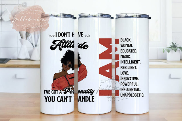 Black Women Personality Tumbler 20oz Skinny Wrap Sublimation PNG Download, Melanin Girl Magic Motivation Sublimation Design, Black Women PNG, Black Women Tumbler, Afro Queen PNG, Melanin Girl, Black Queen png Sublimation Rabbitmakies 
