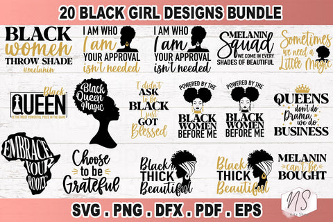 Black Women SVG Bundle, Black Girl SVG, Melanin SVG Cut Files,african woman svg, afro woman svg, melanin svg, Boss Lady Svg, Black Lives Matter, Cut File Cricut, Silhouette file Bestseller SVG NS Arts Shop 