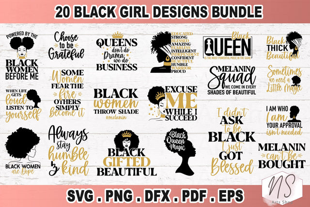 Black Women SVG Bundle, Black Girl SVG, Melanin SVG Cut Files,african woman svg, afro woman svg, melanin svg, Boss Lady Svg, Black Lives Matter, Cut File Cricut, Silhouette file Bestseller SVG NS Arts Shop 