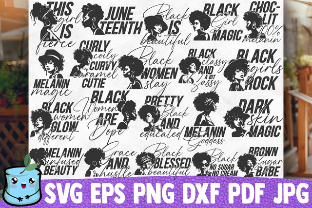 Black Women SVG Bundle SVG MintyMarshmallows 