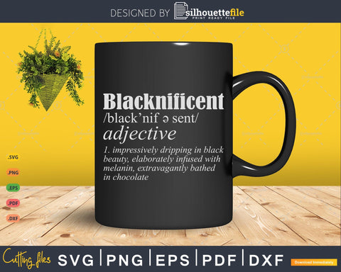 Blacknificent Afro African Pro Black History Definition SVG Silhouette File 
